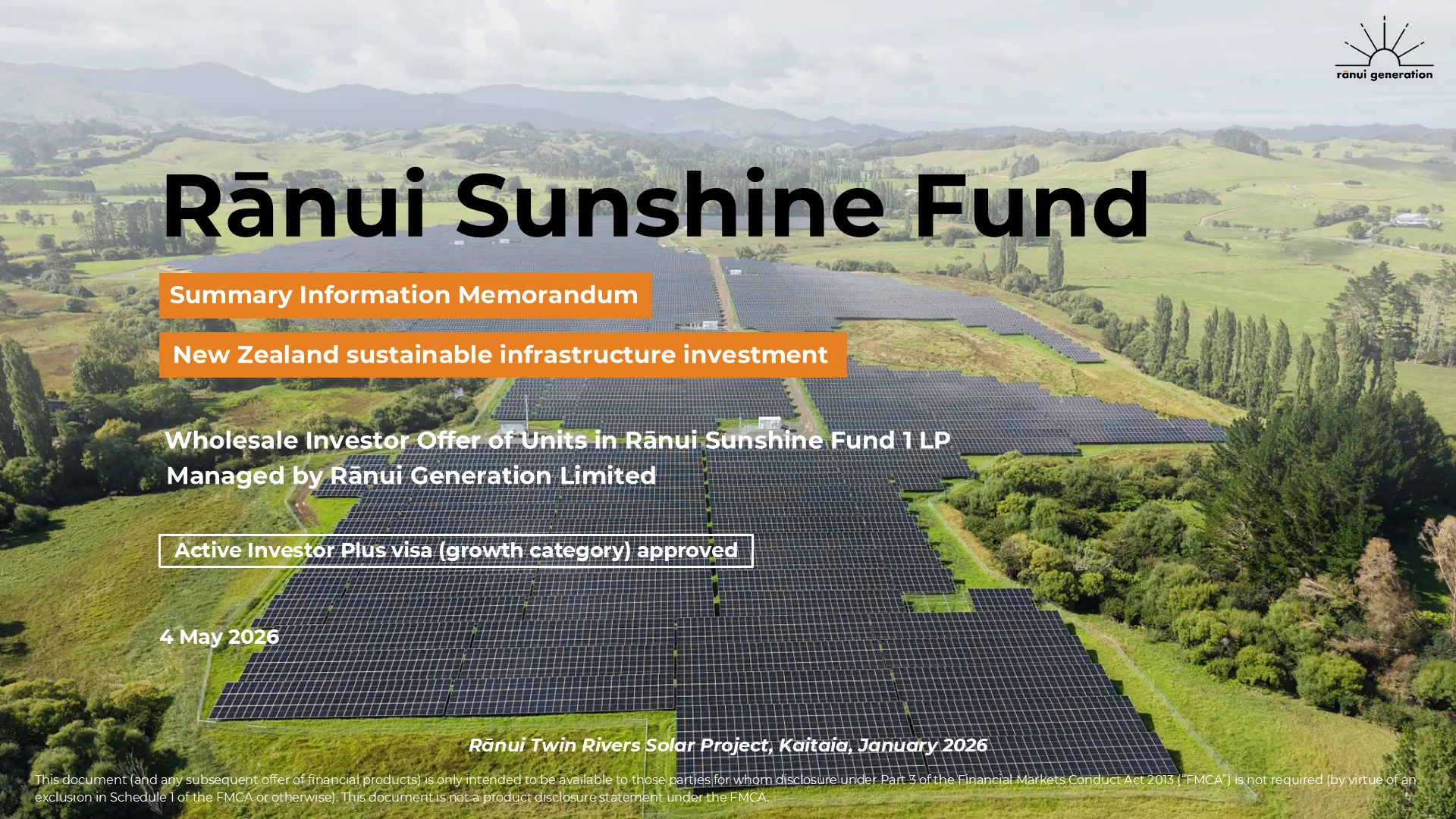 Information Memorandum Cover